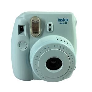Fujifilm Instax Mini 8 Ice Blue Instant Camera Auto Exposure No Battery Cover